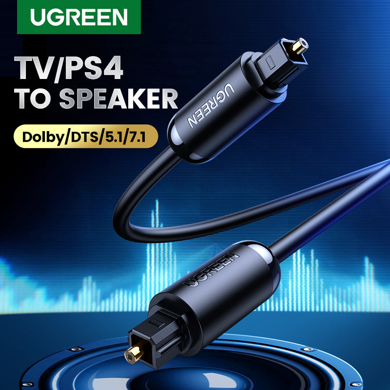 كابل صوت أوبتيكال توسلينك UGREEN بطول 2 متر - أسود