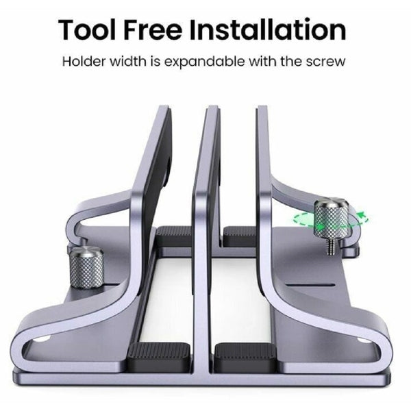 UGREEN Dual-Slot Vertical Laptop Stand – Silver (LP258)