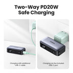 شاحن متنقل من UGREEN بسعة 5000 مللي أمبير مع موصل USB-C مدمج