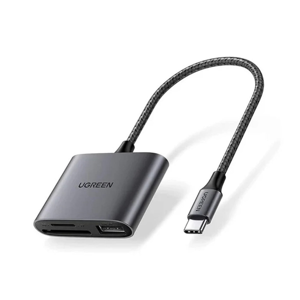 UGREEN 3-in-1 USB-C to SD/TF Card Reader with USB 2.0 – Black