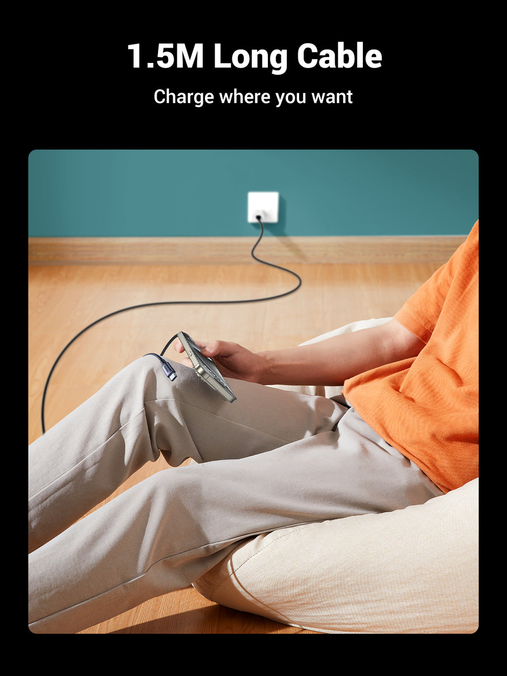 UGREEN 2-in-1 Universal PD Fast Charging Cable - 100W - Black
