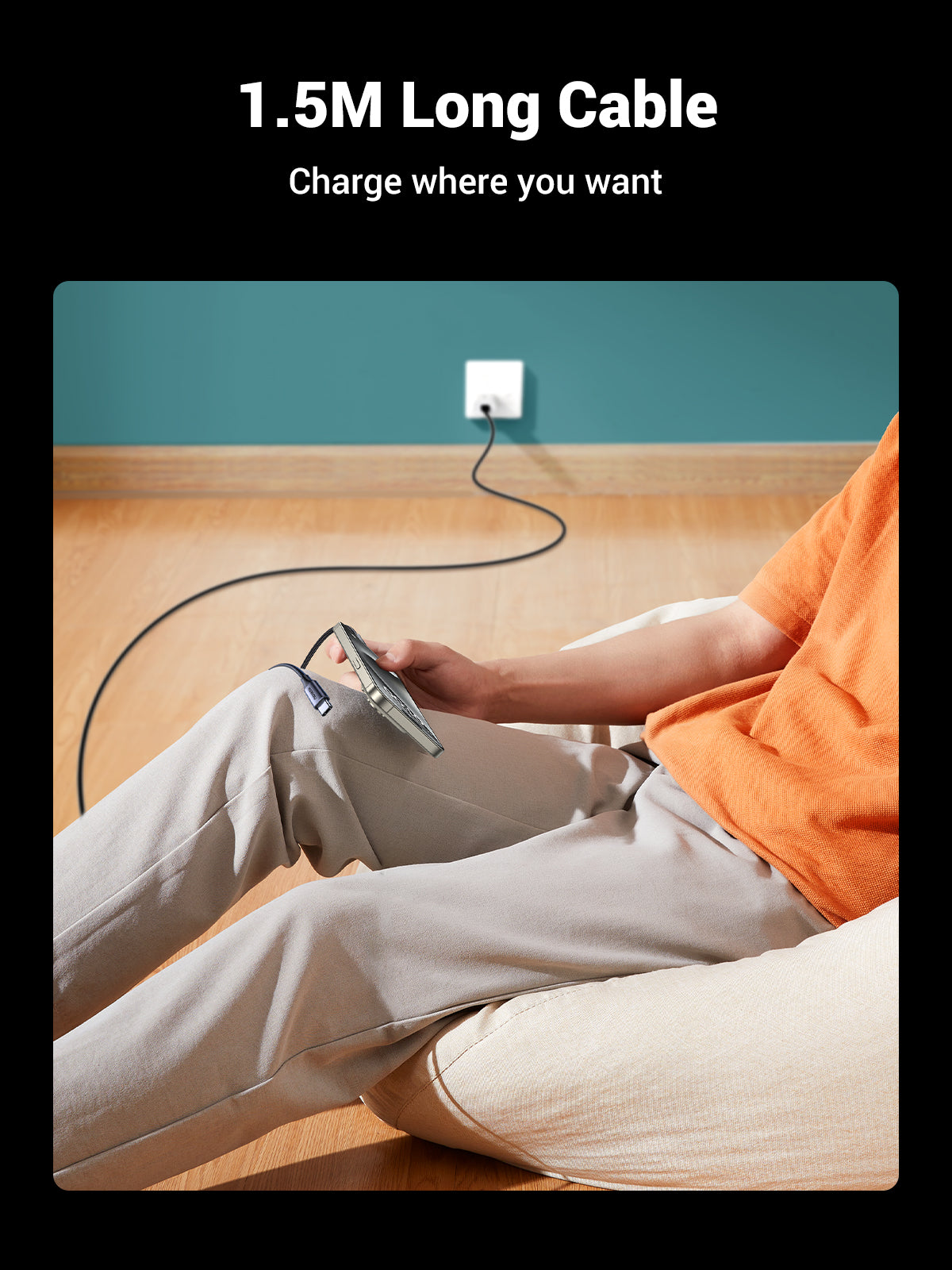UGREEN 2-in-1 Universal PD Fast Charging Cable - 100W - Black
