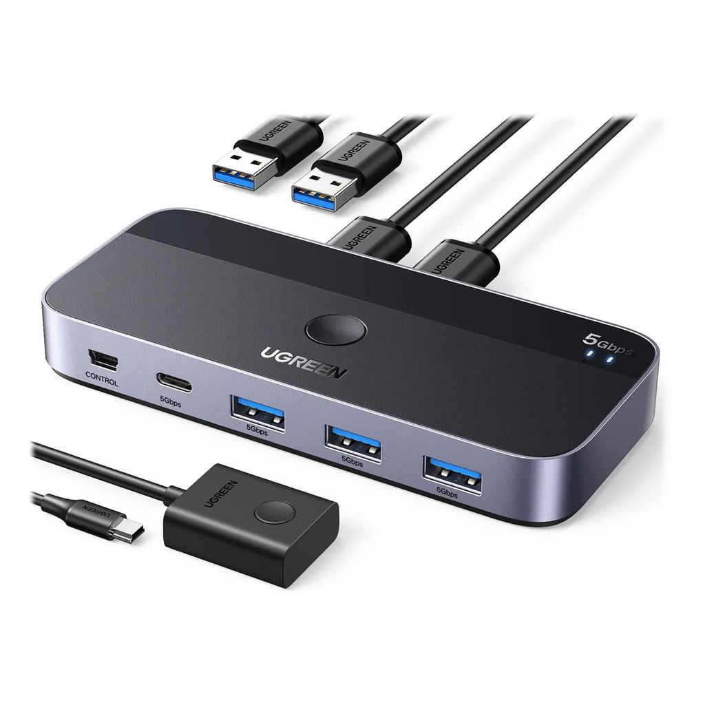 UGREEN USB 3.0 Sharing Switch 2 In 4 Out - Black