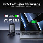 UGREEN 65W 2-in-1 GaN Desktop Fast Charger UK Plug - Space Gray
