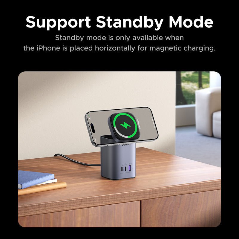 UGREEN 65W 2-in-1 GaN Desktop Fast Charger UK Plug - Space Gray