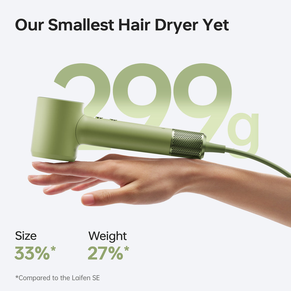 Laifen Mini High-Speed Hair Dryer – Matte Green (UK Edition)