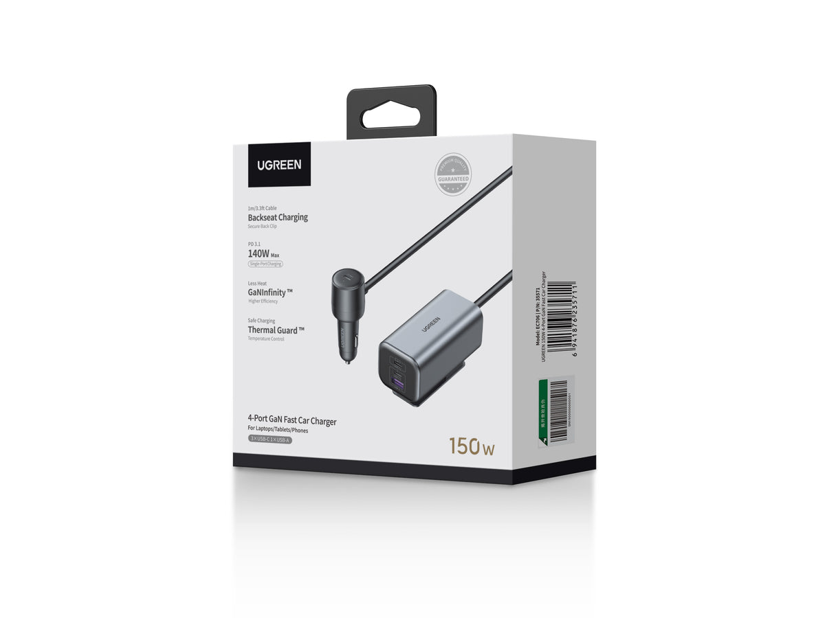 UGREEN 150W 4-Port GaN Fast Car Charger