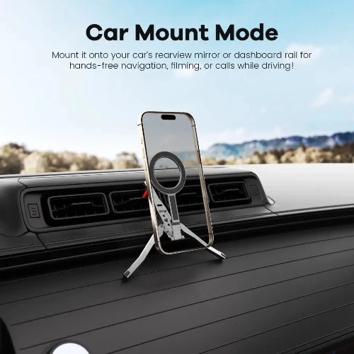ZLOS PS03 MagFlex Multi-Stand, Foldable MagSafe Tripod Phone Holder for Car, Desk, Travel with Universal Magnetic Mount
