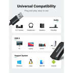 UGREEN USB 2.0 External Sound Adapter - Black