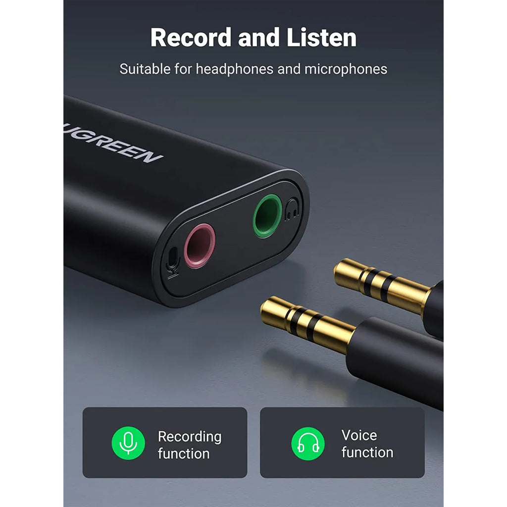UGREEN USB 2.0 External Sound Adapter - Black