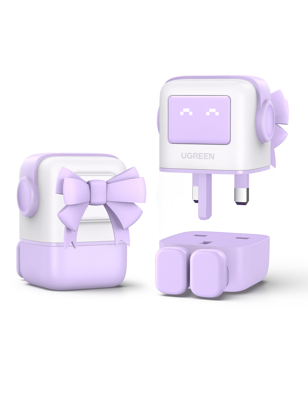 UGREEN Nexode RG 65W 3-Port GaN Fast Charger UK Plug - Purple