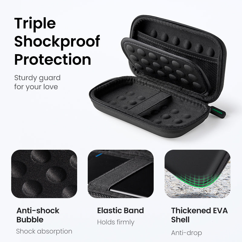 UGREEN Large Hard Disk Storage Bag – Black