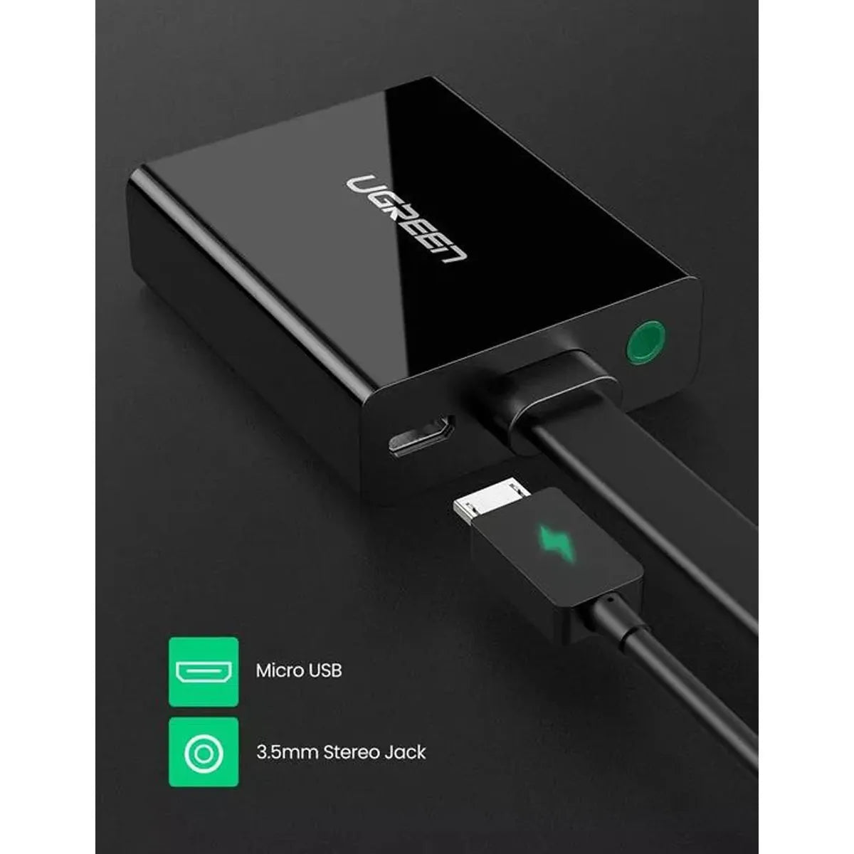 UGREEN HDMI to VGA Converter 25cm - Black