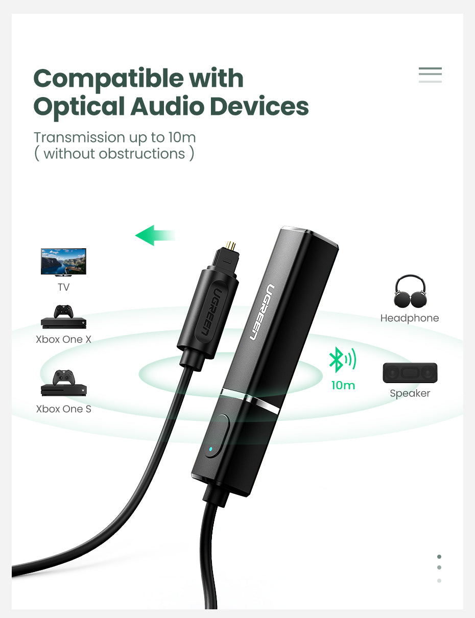 UGREEN Bluetooth 5.0 Transmitter Audio Adapter - Black