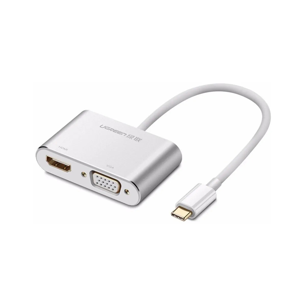 UGREEN USB Type C to HDMI + VGA Converter - White