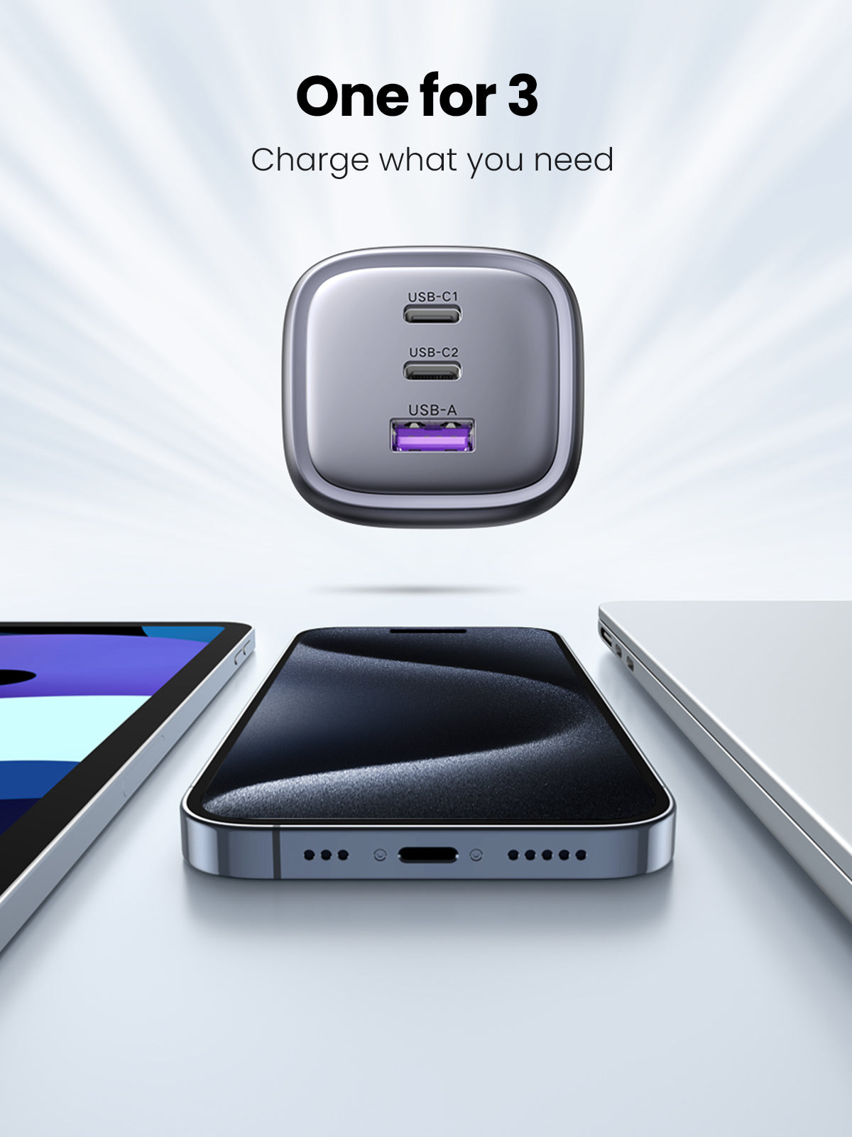 UGREEN Nexode 65W Charger UK Plug - Space Gray