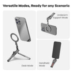 حامل الهاتف ZLOS PS03 MagFlex متعدد الحامل، ثلاثي القوائم قابل للطي بتقنية MagSafe للسيارة والمكتب والسفر مع حامل مغناطيسي عالمي