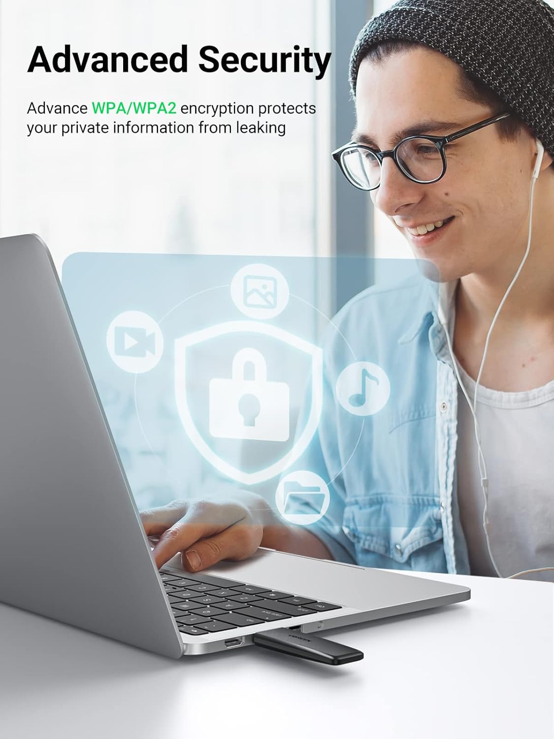 UGREEN AC1300 Wireless Network Adapter - Black