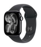 Apple Watch Series 11 GPS 42mm Jet Black Aluminium Case with Black Sport Band - S/M
