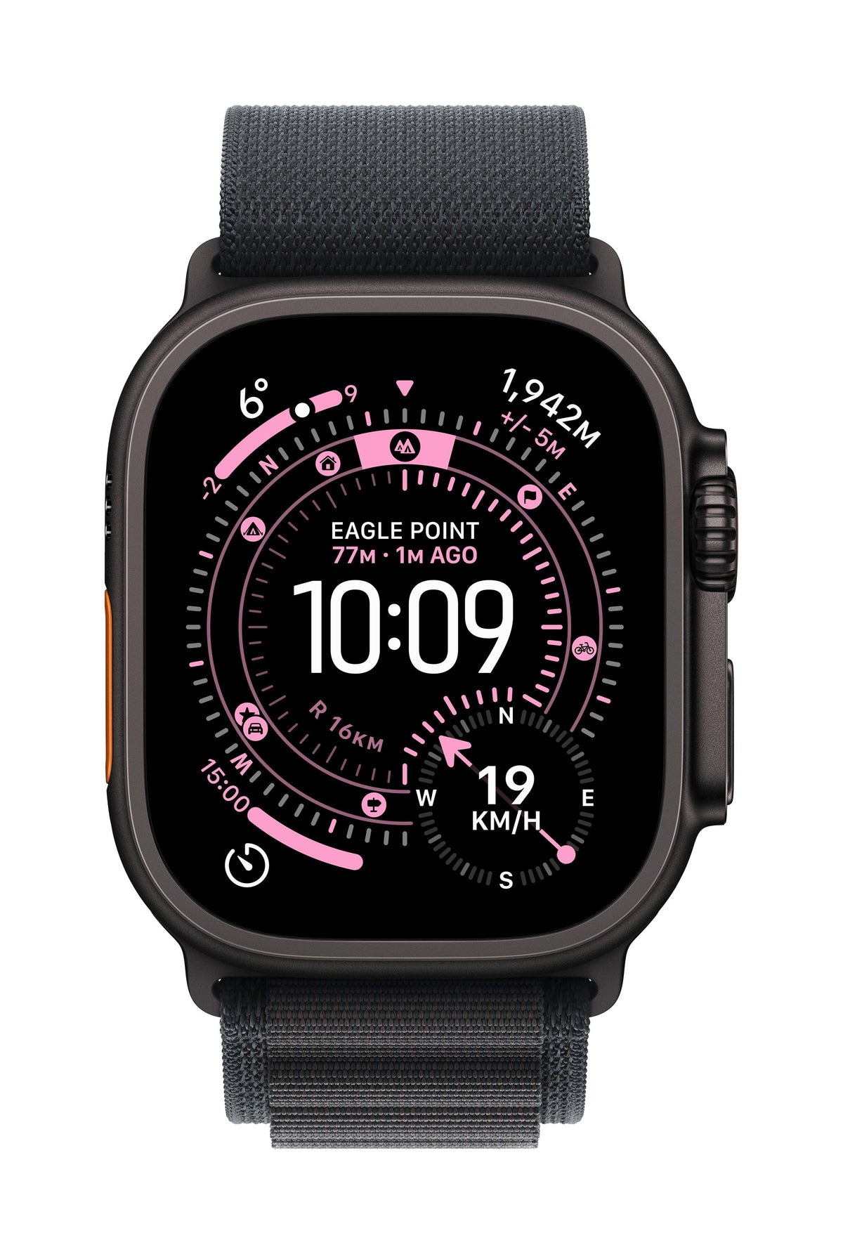 Apple Watch Ultra 3 GPS + Cellular 49mm Black Titanium Case with Black Alpine Loop - Large