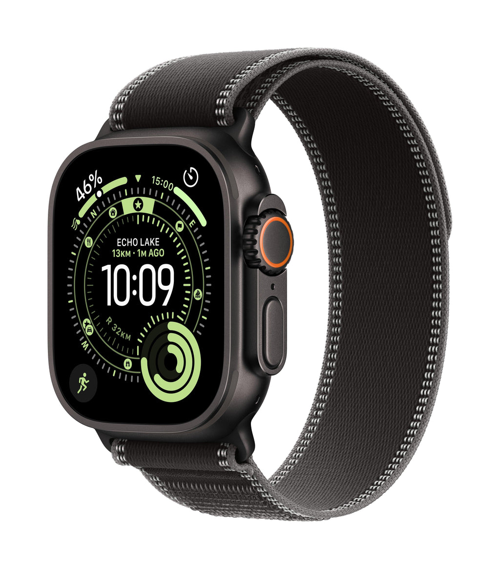 Apple Watch Ultra 3 GPS + Cellular 49mm Black Titanium Case with Black/Charcoal Trail Loop - M/L