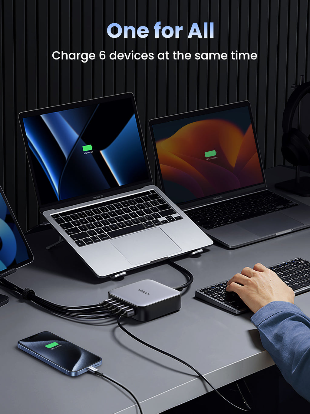UGREEN GaN 200W Desktop Charger 6-Port - Gray