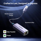 UGREEN USB 3.0 to RJ45 Gigabit Ethernet Adapter – Space Gray