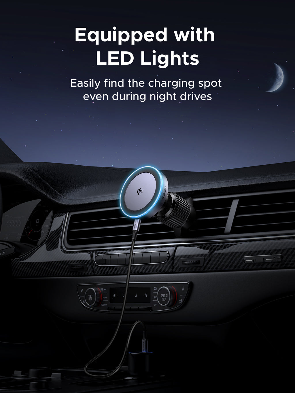 UGREEN Magnetic Car Wireless Charger 15W