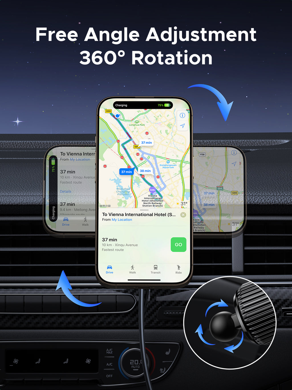 UGREEN Magnetic Car Wireless Charger 15W