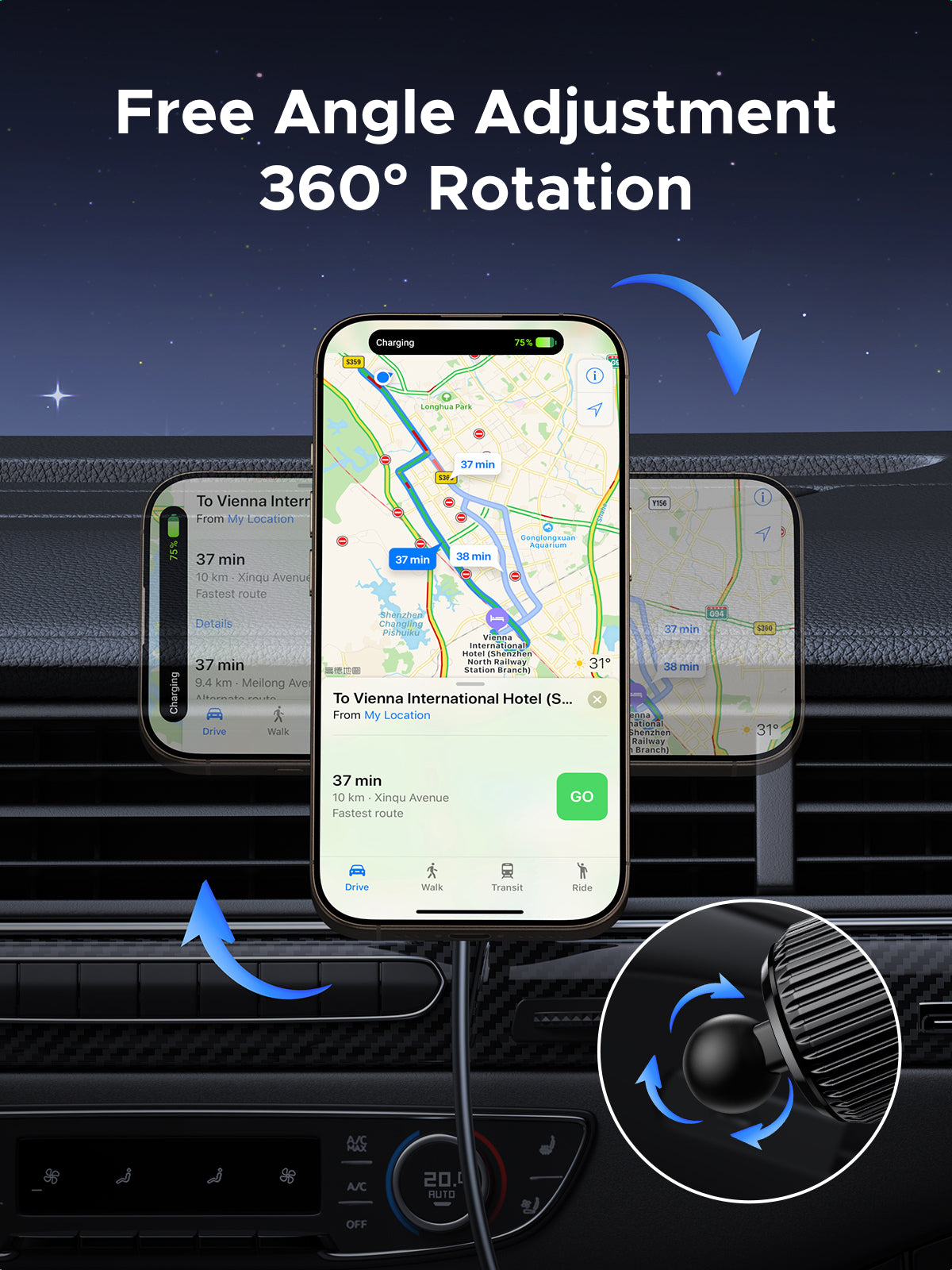 UGREEN Magnetic Car Wireless Charger 15W