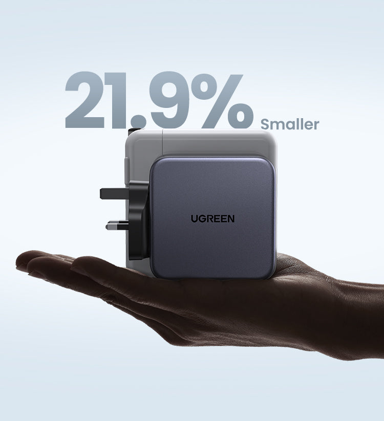 شاحن سريع UGREEN GaN بقوة 140 واط مع كابل USB-C - أسود