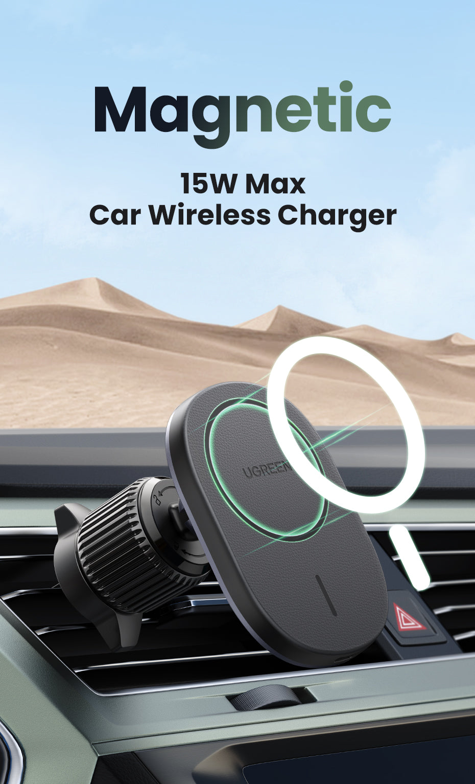 UGREEN Magnetic Car Wireless Charger 15W
