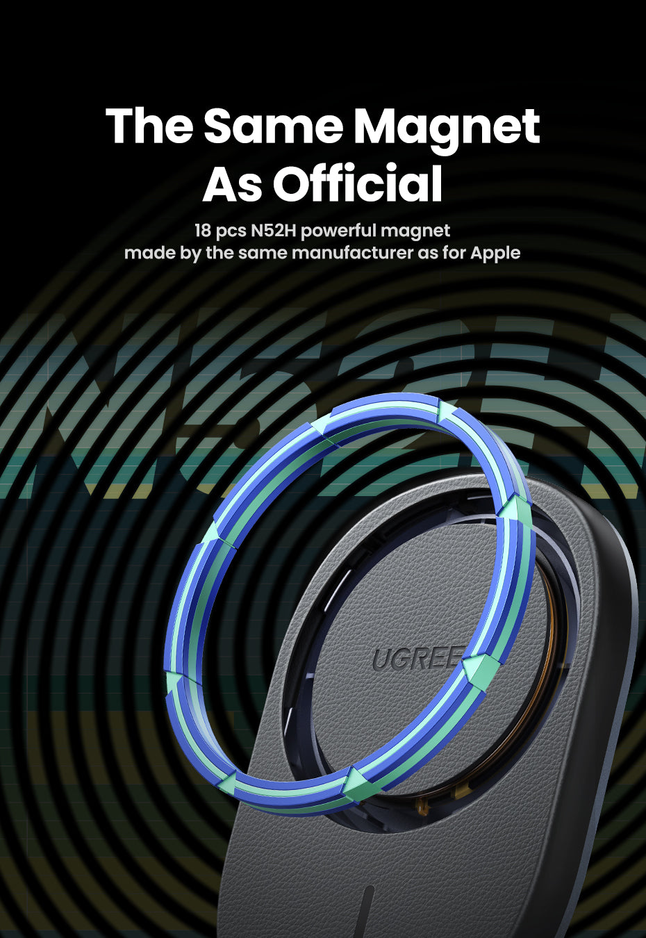 UGREEN Magnetic Car Wireless Charger 15W