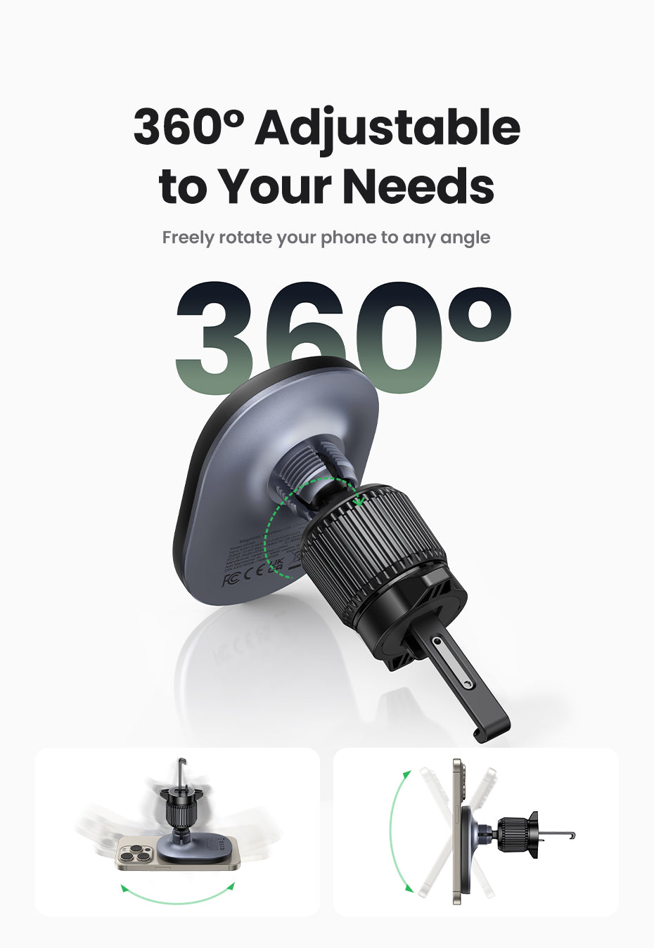 UGREEN Magnetic Car Wireless Charger 15W