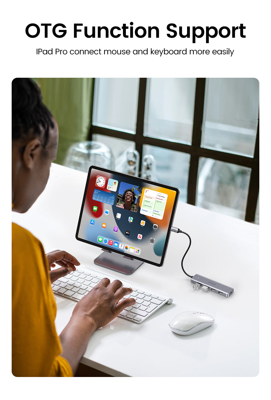 UGREEN 4-Port USB3.0 Hub with USB-C Power Supply