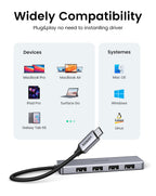 UGREEN 4-Port USB3.0 Hub with USB-C Power Supply