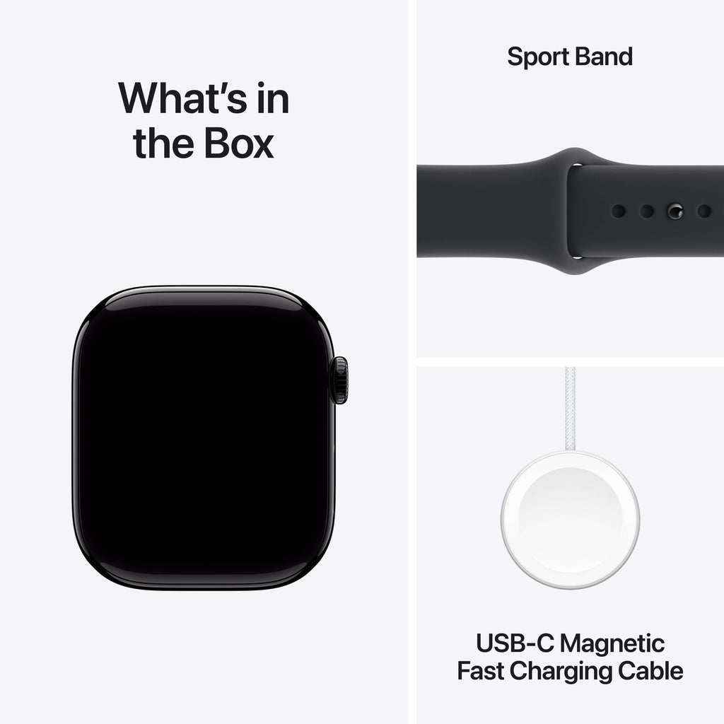 Apple Watch Series 11 GPS 46mm Jet Black Aluminium Case with Black Sport Band - M/L