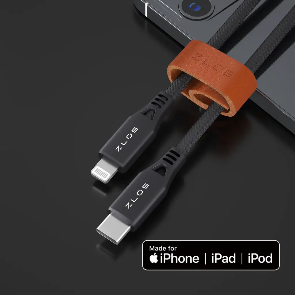 ZLOS USB-C to Lightning Cable leather strap included