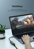 محول إيثرنت UGREEN USB نوع C إلى 10/100/1000 ميجابت في الثانية - رمادي فلكي