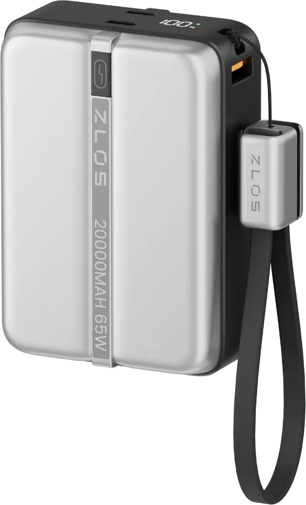 ZLOS MA20 20000mAh Power Bank 65W with Lanyard Integrated Cable