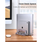 UGREEN Dual-Slot Vertical Laptop Stand – Silver (LP258)