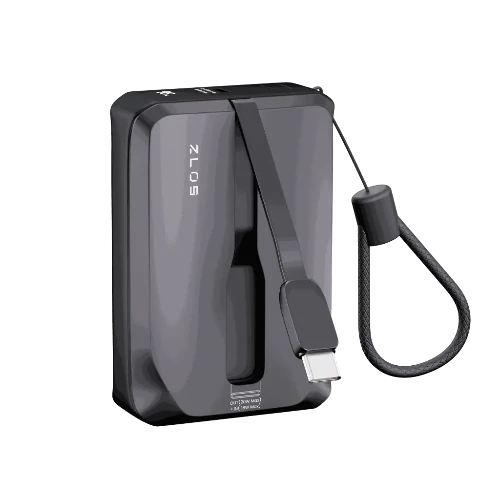 ZLOS 10000mAh MINI Power Bank with Built-in USB-C and Lightning Cables