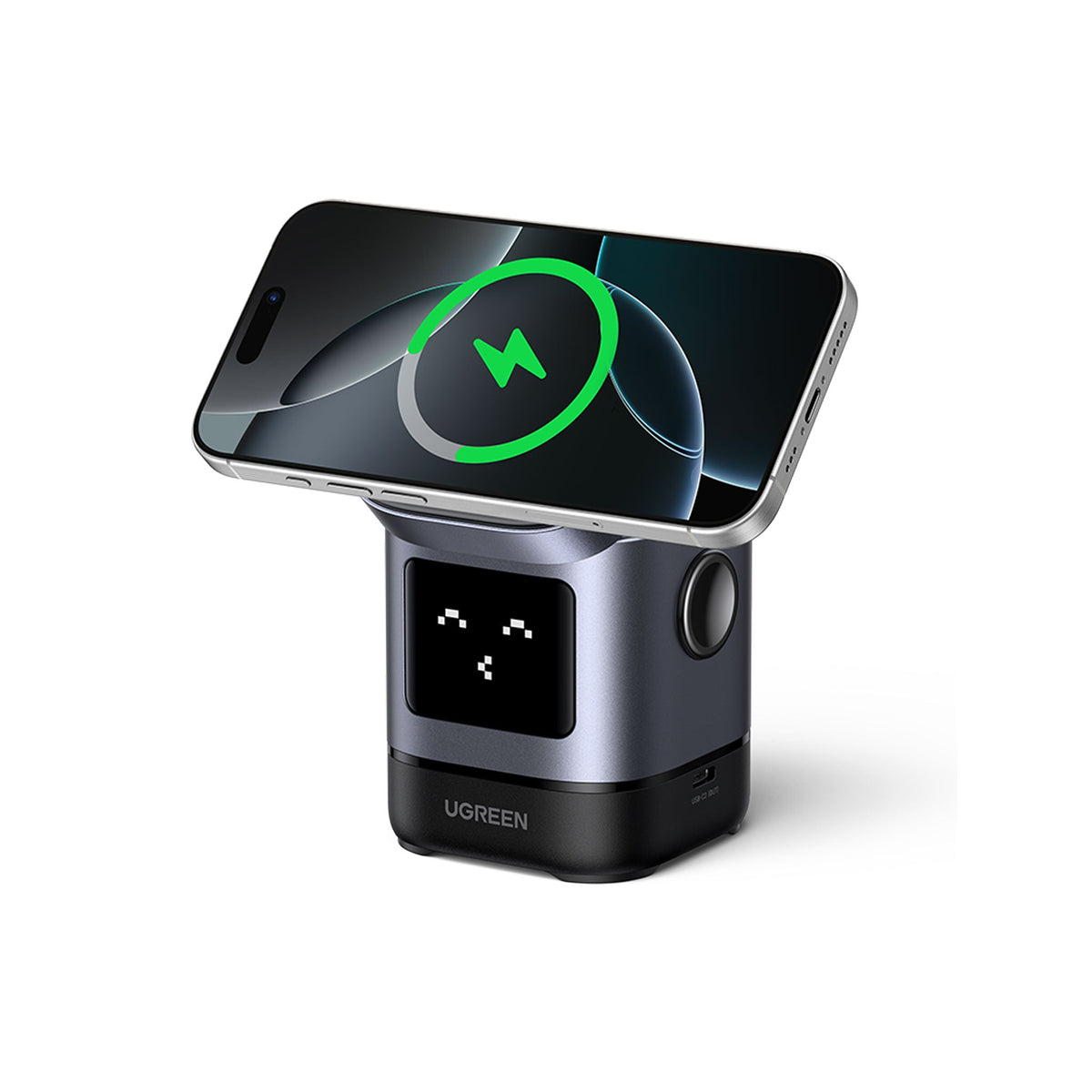 UGREEN Uno  2-in-1 Magnetic Wireless Charger 20W - Space Gray