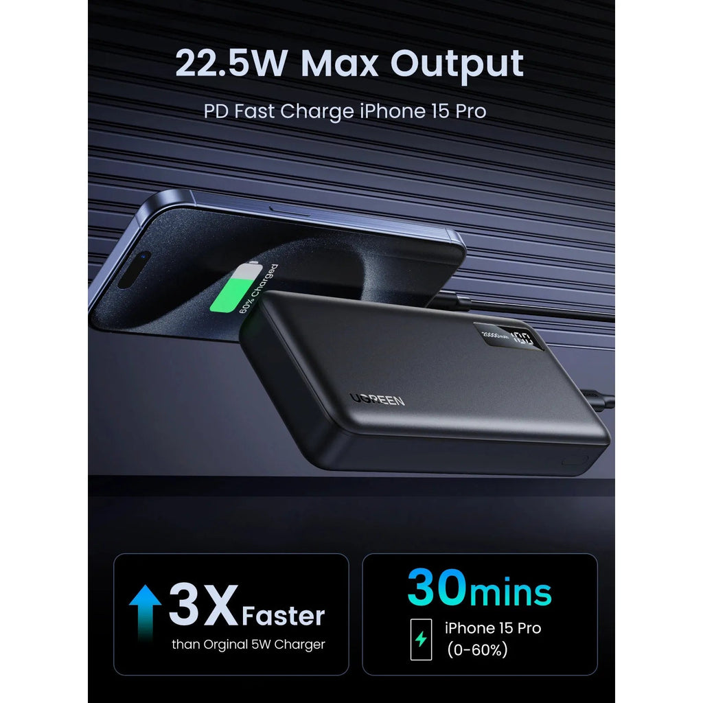 UGREEN 20000mAh PD-20W 2-way Fast Charging - Black