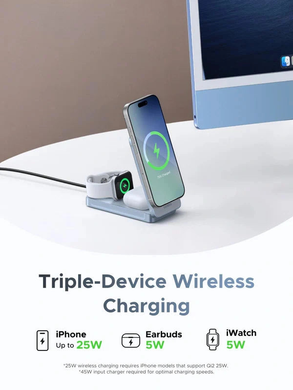UGREEN MagFlow 25W 3-in-1 Magnetic Wireless Charging Station
