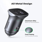 UGREEN A+C Dual-Port Car Charger PD30W+SCP22.5W - Space Gray