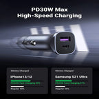 UGREEN A+C Dual-Port Car Charger PD30W+SCP22.5W - Space Gray