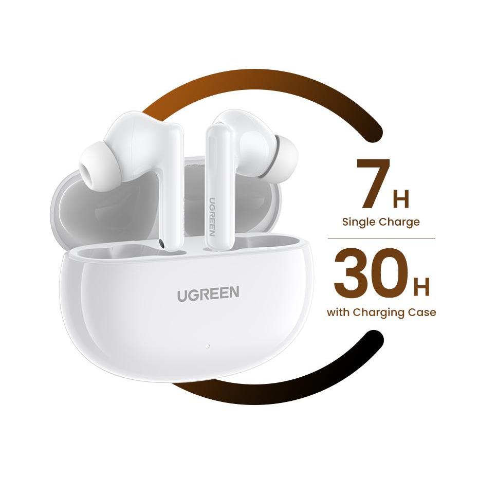 HiTune T6 Active Noise-Cancelling Earbuds - White