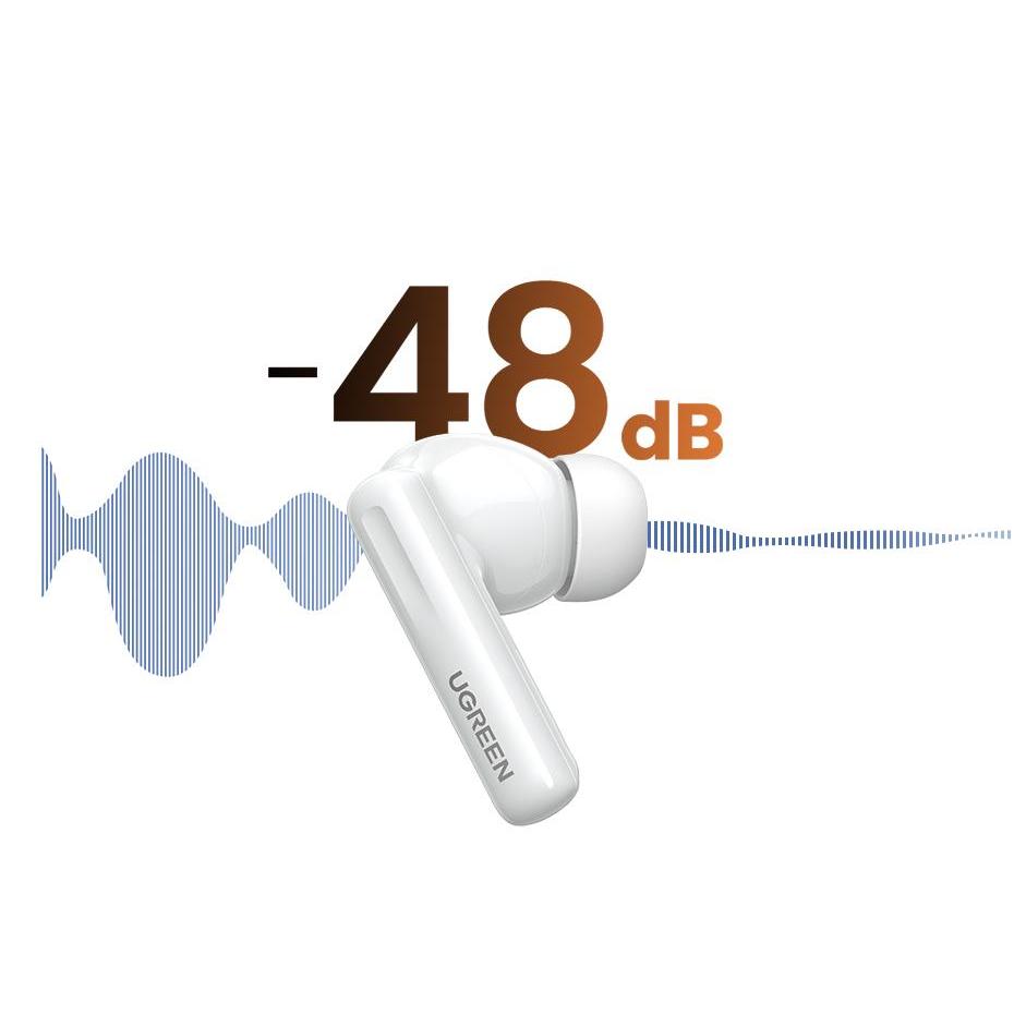 HiTune T6 Active Noise-Cancelling Earbuds - White