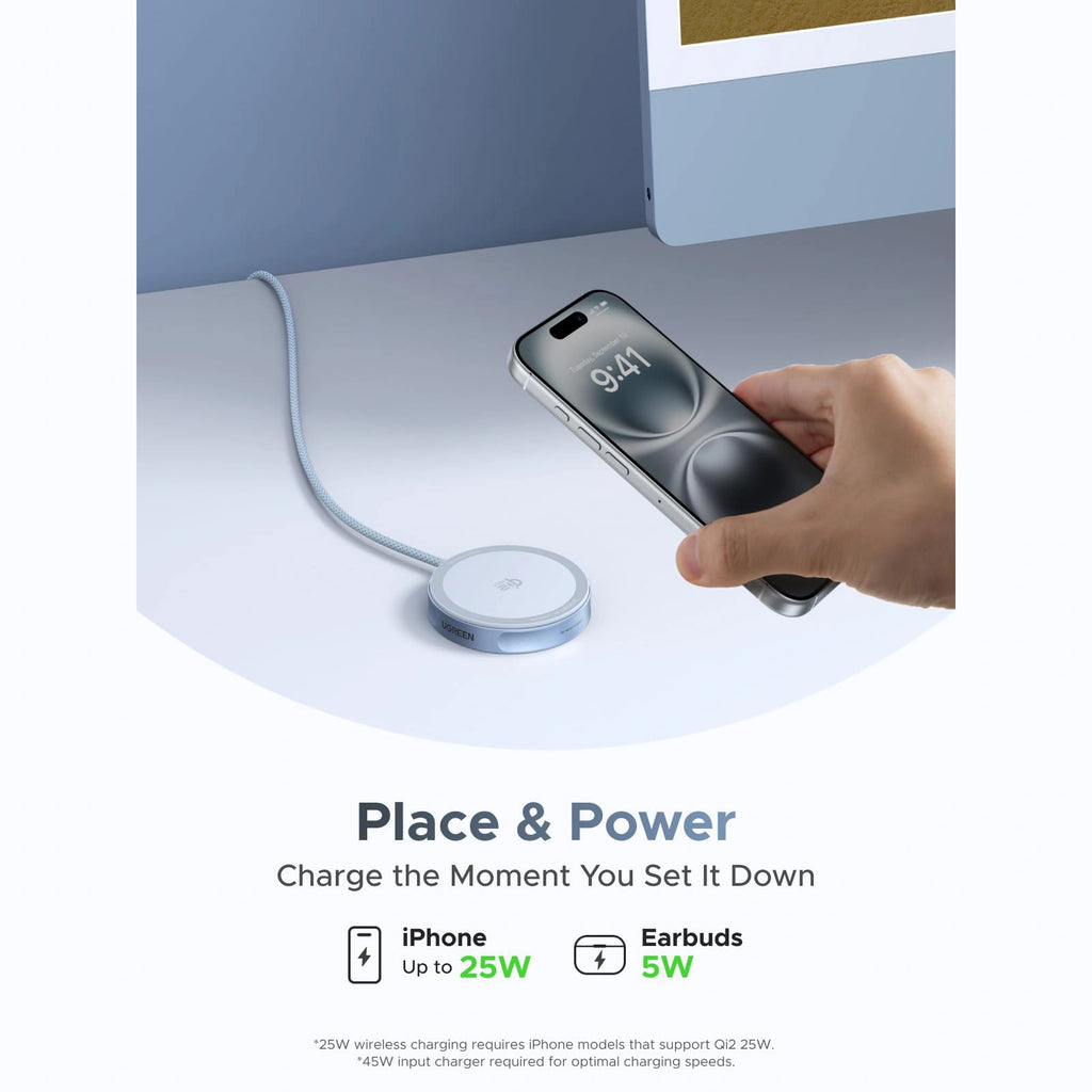 UGREEN MagFlow 25W Qi2 Magnetic Charging Station